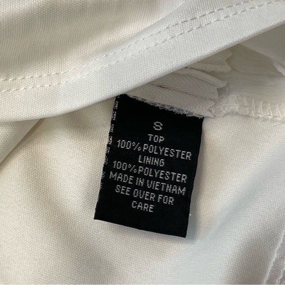 BCX White & Black High Neck Ruffle Trim Sleeveless Top - Picture 9 of 11